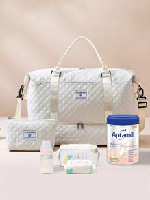 2 pezzi Borsa maternità multifunzionale ad alta capacità e impermeabile - Convertibile a spalla/zaino, con tasche per lo stoccaggio e portabottiglie, comoda per i viaggi - Adatta per gravidanza, recupero post-parto e uscite con il bambino - Borsa a due pezzi della mamma - Visualizzare 1