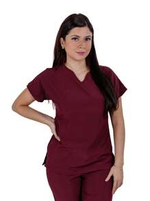 Kolorum Scrubs Stretch Anti-Fluid Nala Women's Pajamas - 酒紅色 - 查看 9