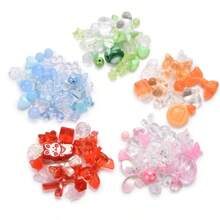 Paquete de accesorios de material para pulsera de cuentas de acrílico sueltas de colores mixtos hechas a mano, cadena para teléfono móvil