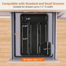 1 Pc Silverware Drawer Organizer, Small Drawer Kitchen Utensil Storage Box, Fork Spoon Cutlery & Tableware Organizer Tray, Japanese Style Cabinet Organizer With Separated Compartments For Chopsticks Knives & Forks, Back To School Supplies - Multicolor - View 4