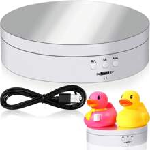 Hicarer Rotating Display Stand 360 Degree Motorized Turntable Stand With USB Power Cable For Photography Products And Shows, Black (PVC-No Batteries Included) Gifts Birthday Graduation