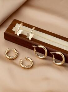 6 件套女士时尚简约欧美风格耳环套装