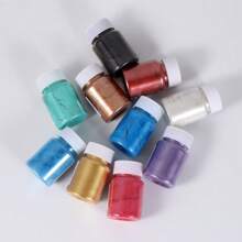 10g 非食用金粉，用于慕斯蛋糕软糖马卡龙巧克力烘焙蛋糕装饰工具，适用于生日或婚礼派对 DIY 珍珠粉，蛋糕装饰蜡烛闪光粉，液体硅胶模具装饰蛋糕装饰蛋糕装饰蛋糕装饰蛋糕装饰工具 - 彩色 - 查看 6