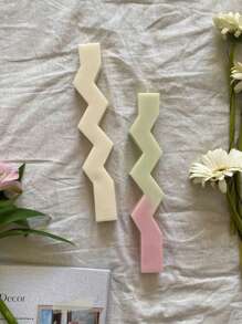 1 cái/2 cái Khuôn nến silicon hình thanh và sóng sáng tạo 3D, Nến thơm hình trụ bất đối xứng DIY bằng nhựa Epoxy Khuôn ép nến sóng thủ công, Trang trí nhà cửa, Trang trí để bàn - trắng - Xem 10