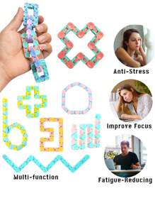 6/12 pièces Jouet bracelet chaîne fluide magique, jouet de trajectoire unique, jouet antistress apaisant, cadeau pour fêtes et festivals (combinaison de couleurs aléatoire)