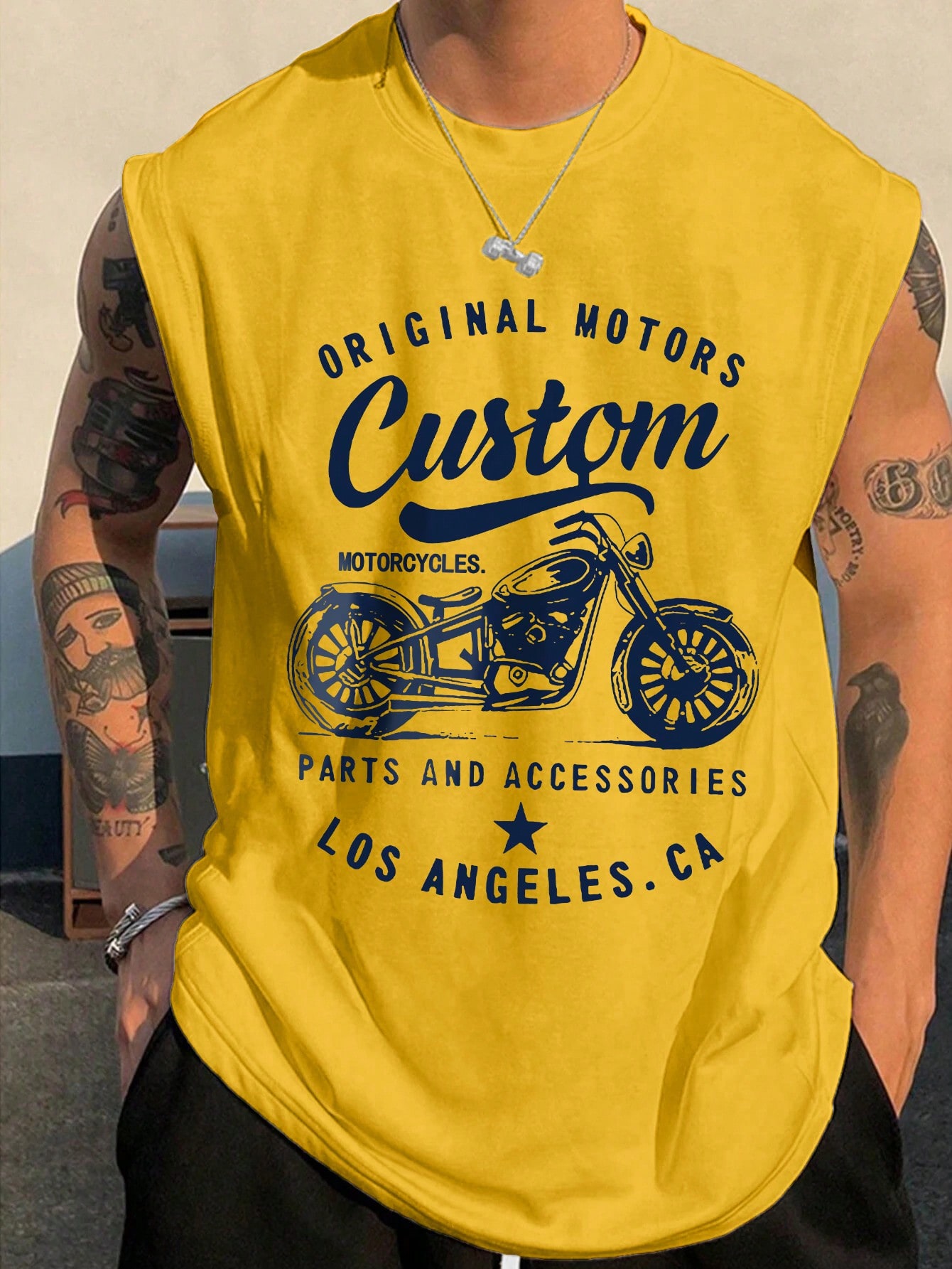 Men's Casual Motorcycle Letter Graphic Sleeveless Tank Top