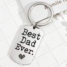 1pc Best Dad Ever Stainless Steel Keychain Father's Birthday Thanksgiving Christmas Gift Car Accessories Bag Charm School Cute Goth Y2k Bag Lanyards With Id Holder Car Accessories Bag Charms - Multicolor - View 6
