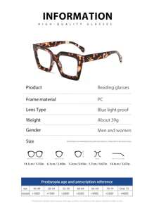 Thick Frame Fatigue Relief Reading Glasses, New Cross-Border European & American Style Oversized Readers For Men & Women, Mother's Day Gift - Tea Tortoise Shell Frame - View 4