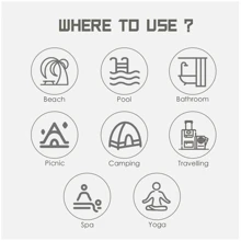 1pc Turkish Beach Towel 39x71-Inch Pre Washed Sand Free Oversized Absorbent Light Beach Towel Pool Towel - Multicolor - View 7