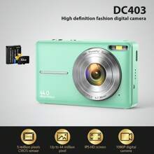 1080P FHD, 44MP, DC403 Digital Camera HD Travel Retro Camera Entry-Level Schoolgirl Small Camera, 2.4-Inch Screen, Portable Vlog Live Camera, Built-In Microphone With 32GB Card, Rechargeable Battery And 16x Zoom, 700mAh Battery Life, 90min Video, 150min Photos, Multilingual Support, Portable Pocket Design, Suitable For Teenagers And Beginners - Camera + Memory Card - View 14