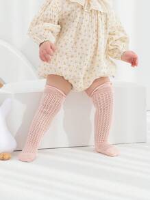 1 双纯色透气网眼婴儿长袜，适合新生男孩和女孩 - 彩色 - 查看 11