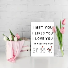 1pc Romantic Love Greeting Card | Cute Relationship Milestone Card|Anniversary & Valentine's Day Gifts|Couples Humor - Best Gift For Boyfriend