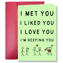 1pc Romantic Love Greeting Card | Cute Relationship Milestone Card|Anniversary & Valentine's Day Gifts|Couples Humor - Best Gift For Boyfriend