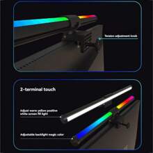 Barra de luz RGB para monitor, fuente de luz LED dual, temperatura de color ajustable con mezcla de luz cálida y fría - Pantalla curva 45cm - Ver 5