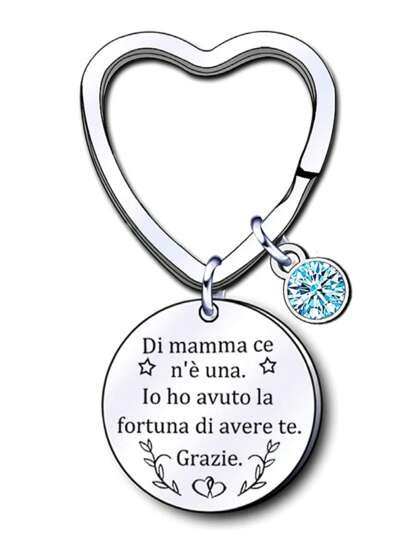 Festa della Mamma, Portachiavi Mamma, Compleanno Mamma Figlio, Accessori per Auto Mamma Giorno della Mamma, Lettera Amo Mamma Casual Carina Elegante in Acciaio Inossidabile, Accessori per Borse, Zaini, Idee Regalo di Natale Stile Goth Y2k, Accessori per Borse, Cordini con Porta Tessera