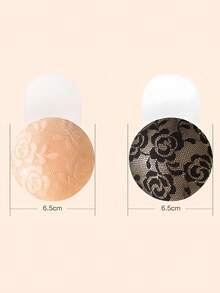 صدرية سيليكون غير مرئية بتصميم رفع محبب من الدانتيل لفساتين بلا ظهر أو كتف، وفساتين الزفاف قصيرة الصدر ، بتصميم رقيق لحواف غير ظاهرة - متعدد الألوان - مشاهدة 3