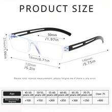 新款时尚超轻无框老花镜适合中老年人老花镜+1.0至+4.0 - 白色 - 查看 6