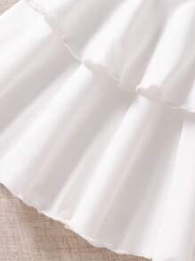 2 件套 女童纯色背心和蛋糕迷你裙 - 白色 - 查看 6