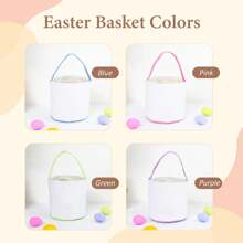 Customized Easter Basket, Embroidered Name, Personalized Bunny Easter Basket, Easter Gifts For Boys Girls, Toy Organizer Rabbit Basket,Kids Gift - Multicolor - View 5