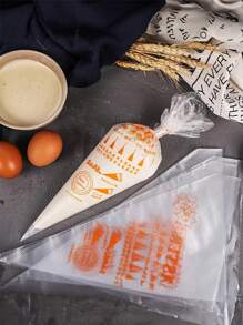 1 套 50 个糕点袋，汉字印刷裱花袋，用于烘焙 - 彩色 - 查看 7