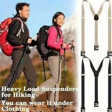 Adjustable Elastic Men's Suspenders With Buckle - Durable Polyester Material, Outdoor Adventure Casual Style, Invisible Pants Braces Hiking Strap, Stretchable & Suitable For All Ages. Ideal For Teenagers, Summer Outdoor Sports, Vacation, Graduation Gifts, Birthday Outfits Or Everyday Wear - Multicolor - View 7