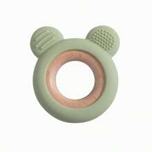 1Piece Silicone Teether Wooden Ring Toy Baby's Cute Bear Shape Teething Toys Travel Accessories Teethers For Babies Newborn Infant Bathing Teether Colorful And - Multicolor - View 19