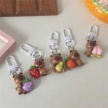5 件/包卡通可爱水果形状钥匙扣，多功能包袋配件，送给情侣和最好的朋友的礼物，汽车配件包袋饰品背包，适合学校哥特 Y2k - 彩色 - 查看 2
