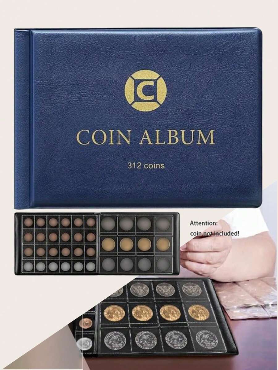 Album Collection Pièces De Monnaie – Format Livre 480 Emplacements – Cuir Synthétique