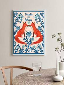 1 件无框狐狸恋爱标语牌，个性化艺术印刷品，情侣礼物，情人节礼物，结婚礼物，订婚礼物，妻子周年纪念礼物