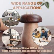 Charming Mushroom Shaped Toothpick Holder - Made Of Black Walnut Wood, Perfect For Kitchen And Restaurant Decoration, Ideal Gift For Valentine's Day, Thanksgiving, Mother's Day, And Father's Day