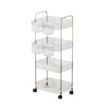 1pc Transparent Acrylic Storage Cart, Kitchen, Living Room, Bedroom, Multi-Layer Cart Storage Rack,Mobile Transparent Storage Rack, Small Cart, Cosmetics, Bedroom Bookshelf, Living Room Snacks, Multi-Layer Storage Rack, Bathroom Outdoor Decor