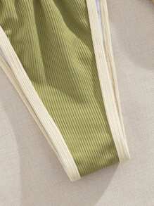 女士新品 欧美风分体比基尼套装 - 綠色 - 查看 5