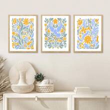 3PCS Flower Wall Arts Canvas Printi Schilderij - Frameloze Olieverfschilderij Poster, Botanische Kunst Olieverfschilderij Poster, Slaapkamer Muurkunst, Woonkamer Muurdecoratie, Eetkamer Muurdecoratie, Keuken Decoratief, Studeerkamer, Gang, Slaapzaal Decoratie, Ideaal Cadeau Voor Vrienden, Muurkunst, Muurdecoratie, Huisdecoratie, Kamerdecoratie Canvas Schilderij, Posters,