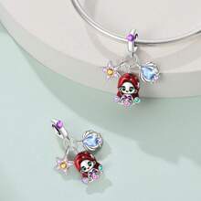 1 件热气球熊小丑松鼠马戏团猴子摩天轮熊兔子花环猫相框树懒玫瑰熊南瓜车海洋玫瑰公主吊坠适合蛇手链项链钥匙扣镀银吊坠珠适合 DIY 珠宝制作礼物日常佩戴 - W-PAC1534 - 查看 9