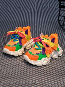 Contrast Color Running Shoes - Comfortable, Non-Slip, Durable, Suitable For Outdoor Running & Travel