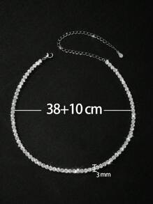 1pc 2mm-3mm Top Quality Hip Hop Four Claw Diamond Tennis Chain Necklace In White Gold Adjustable Clavicle Necklace S925or925 Sterling Silver Shining Light Luxury And High-End Exquisite Fine Jewelry Gifts For Women - Silver - View 16