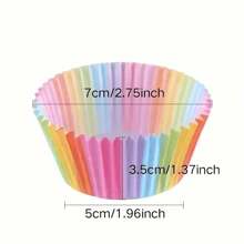 500/300/200/100 PC Rainbow Patterned Cake Paper Cups, Pancake Baking Cups, Family Party Themed Dessert Paper Cups, Birthday Party Main Cake Paper Cups And Oil Proof Paper, Kitchen Cake Making