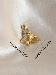 10 件/包镂空水钻蝴蝶吊坠时尚耳环珠宝配饰批发 - 金色 - 查看 17