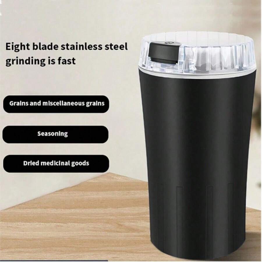 300W Plug-In Home Compact Mill, Black Pepper Grinder, Standard 110V Multi-Purpose Grinder With Stainless Steel Blades For Grinding Coffee Beans, Spices, Nuts, Dried Herbs And Garlic, Ideal For Home And Kitchen Use