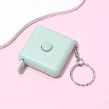 1 pieza Llavero con cinta métrica mini de 59 pulgadas - Escala doble retráctil para medición corporal, costura, sastrería y manualidades - Material de hoja sin plomo y no metálico - Diseño portátil y compacto, útiles escolares