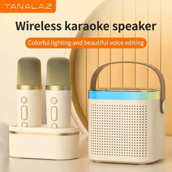 Altavoz Bluetooth 5.3 TANALAZ K72 portátil, lindo, karaoke mini inalámbrico con micrófono, máquina de canto familiar para canciones K