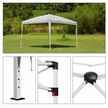 LOEFME 2x2m/3x3m Heavy Duty Gazebo Marquee Pop-Up Outdoor Garden BBQ Party Tent Furniture - White - View 8