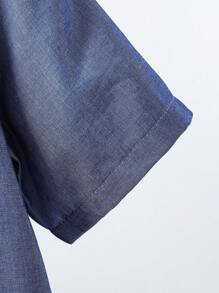 男童创意休闲无弹力短袖马球领衬衫，男童夏季户外装