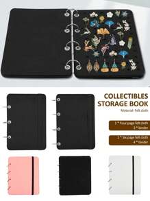 大耳环胸针耳环项链容量鞋饰展示架 - 带 72 个孔的毛毡布收纳盒，适用于桌子和抽屉的便携式设计，适用于徽章和配件的多功能收藏手册旅行收纳盒 - 彩色 - 查看 10