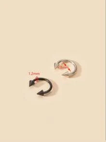 2 Pieces Of Charming And Personalized Simple Rivets, Stainless Steel Genuine Pierced Women's Silver And Black Nose Rings, Nightclub Parties, Birthday Gifts