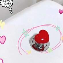 1 pezzo Pulsante doppio per cassetta del water a forma di cuore, rubinetto per bagno robusto a forma di cuore, accessorio per il bagno, maniglia stilosa per cassetti, adatto per cassetti di armadi e pensili da cucina, hotel, centri commerciali, ville, club, feste di festival, regali di San Valentino