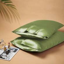 2pcs Satin Pillowcase Set, Protects Hair And Skin, 2pcs Pillowcase Set, Soft And Comfortable, Envelope Closure - View 6