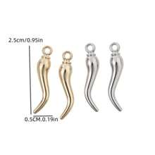 5pcs/10pcs Classic Fashion Gold & Silver Chili Pepper Pendants In 3 Sizes, Suitable For Jewelry Making, DIY Necklace, Keychain, Bag Charm, Earrings, Anklets, Craft Supplies - Gold and Silver Mixed Color - View 10