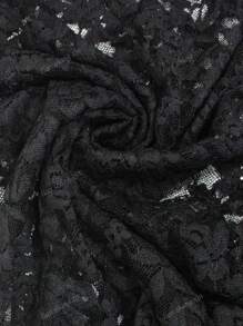 Vestito elegante da donna a maniche lunghe, a fantasia di pizzo, a tinta unita, aderente