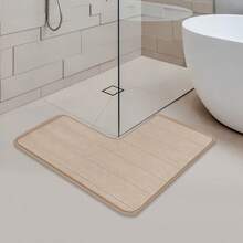 1 件记忆泡沫条纹浴垫，超强吸水，防滑，快干，可水洗，厚实且不褪色，柔软舒适，适用于浴室、卧室、房间装饰家居浴室装饰浴室地毯地毯户外地毯门垫秋季装饰浴室配件返校入口装饰 - 1pc橫條壓花 - 查看 5